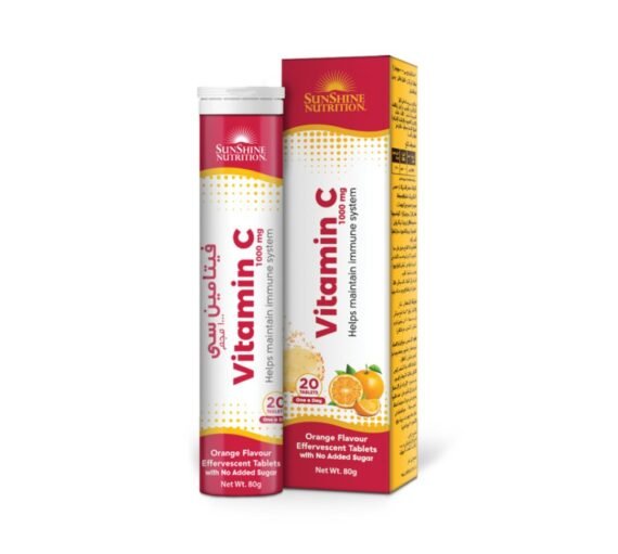 Sunshine Nutrition  Vitamin C 1000mg Orange Flavour Effervescent 20Tablets