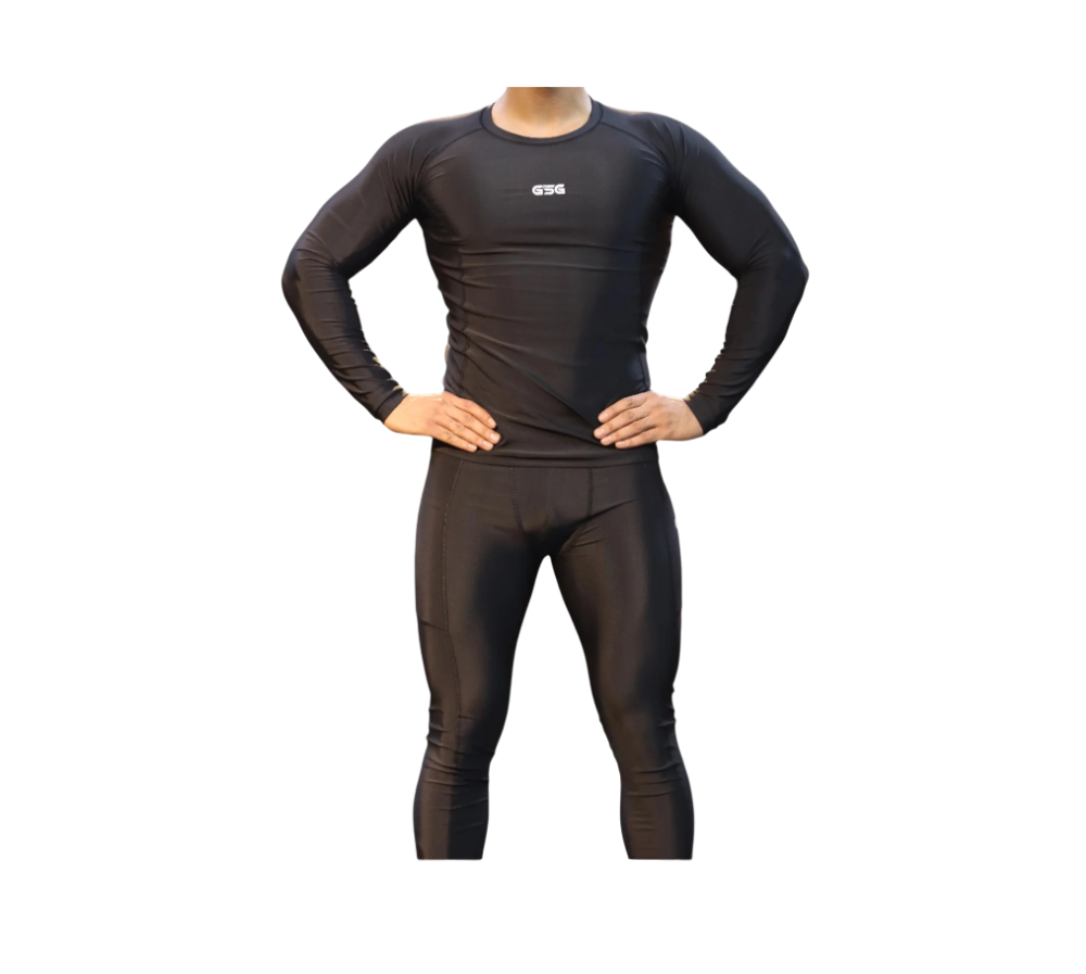 GSG Compression Shirt - Black & Grey | High-Performance Gym Wear