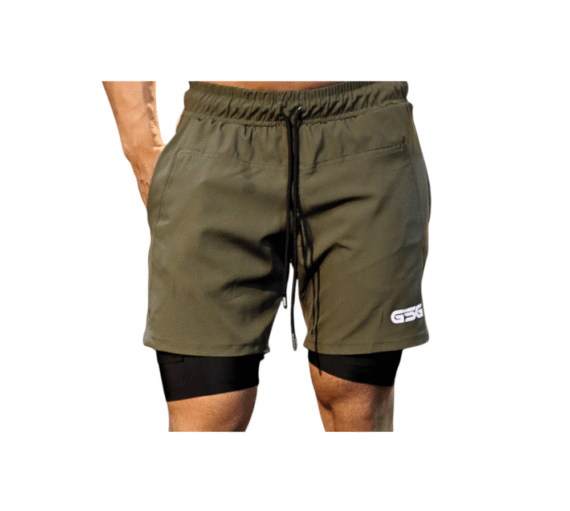 GSG Men’s Shorts with Phone Pocket - Green & Black | UAE
