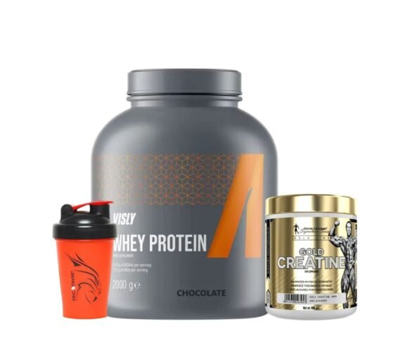 Visly Whey Protein 2kg +Kevin Levrone Gold Creatine 300g + Shaker