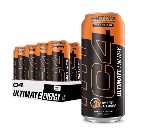 CellucorC4 Ultimate Pre Workout Sugar Free Energy Drink Tri Stim Experience with 300mg Caffeine TeaCrine Dynamine 16oz Pack of 12