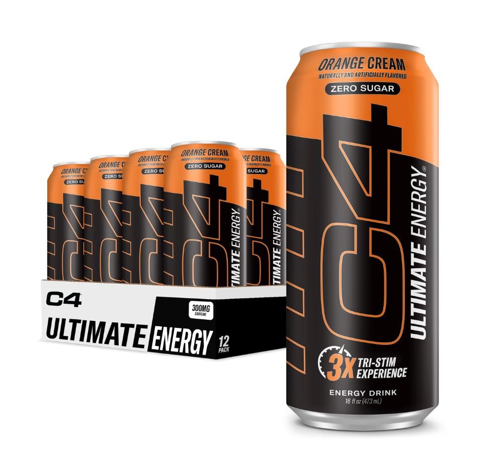 CellucorC4 Ultimate Pre Workout Sugar Free Energy Drink Tri Stim Experience with 300mg Caffeine TeaCrine Dynamine 16oz Pack of 12