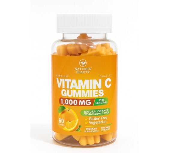 Nature’s Beauty Vitamin C Gummies 1000 mg – Natural Orange Flavor