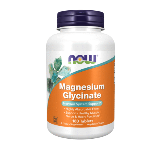 Now Magnesium Glycinate, 180 Tablets, 200 mg, Highly Absorbable Form, Supports Healthy Muscle, Nerve & Heart Functions
