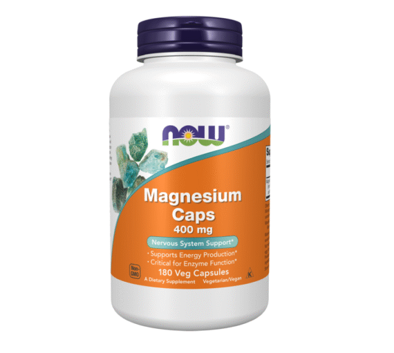NOW Foods Magnesium 400 mg Veg Capsules – 180 Capsules