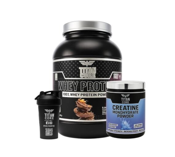 Titan Core 100% Whey Protein 4lbs+Titan core Creatine Monohydrate Powder 300g+One shaker