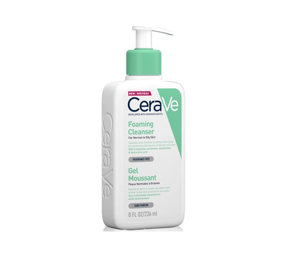 Cerave Foaming Cleanser for Normal to Oily Skin with Hyaluronic Acid