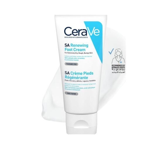 Cerave SA Renewing Foot Cream for Dry, Rough, and Cracked feet with Hyaluronic Acid